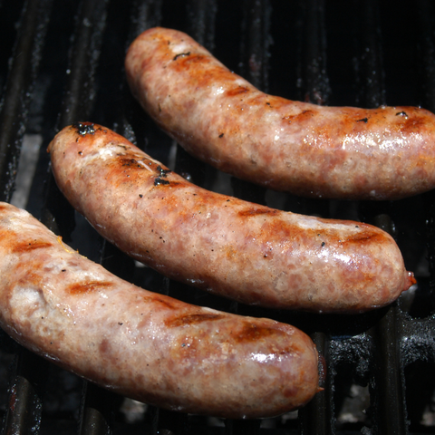 Bratwurst on grill